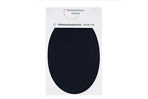 Haberdashery Online - Iron-On Patches for Tracksuits & Sportive Clothing 6 Elbow or Knee Patches Easy to Use Durable 5.47x3.66 inch Black 50% Polyester 50% Cotton