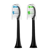 JetWave Sonic Toothbrush Replacment Brush Heads (2 Black Brush Heads)