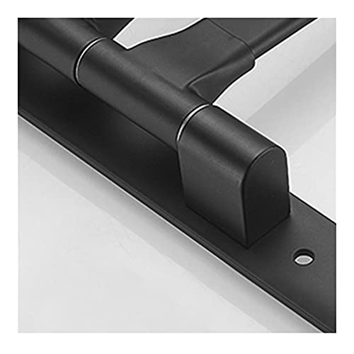 Bras pivotant en aluminium noir étagère murale et support de serviette - 5