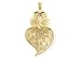 Portuguese Filigree Large Viana Heart Heart w/Small-sized Viana Beads NECKLACE, 925 Sterling Silver (Golden)