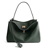 hedexe Genuine Leather Tote Bag for Women: Soft Leather Shoulder Handbags for Ladies - Large Satchel Purse for Travel Work(Green)
