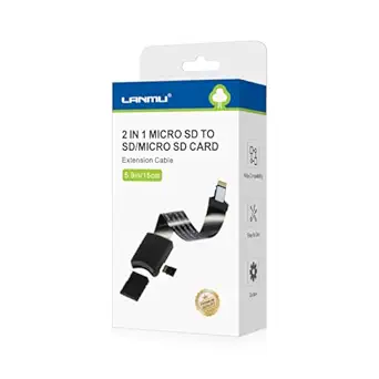 LANMU 2 in 1 Micro SD to SD/Micro SD Card Extension Cable Extender Adapter Compatible with Ender 3/Pro/3 V2 ,Ender 5/Pro/Plus, CR-10S and More 3D Printers(5.9in/15cm)