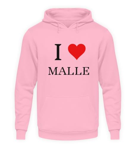 Sweat à capuche I Love Malle Party Mallorca unisexe en coton noir pour l'été