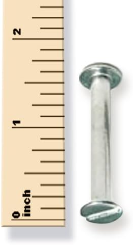 TruBind Aluminum Chicago Screw and Post Sets | 1-1/2 inch Post Length | 3/16 inch Post Diameter | Silver-Colored | 100 Screws and 100 Posts