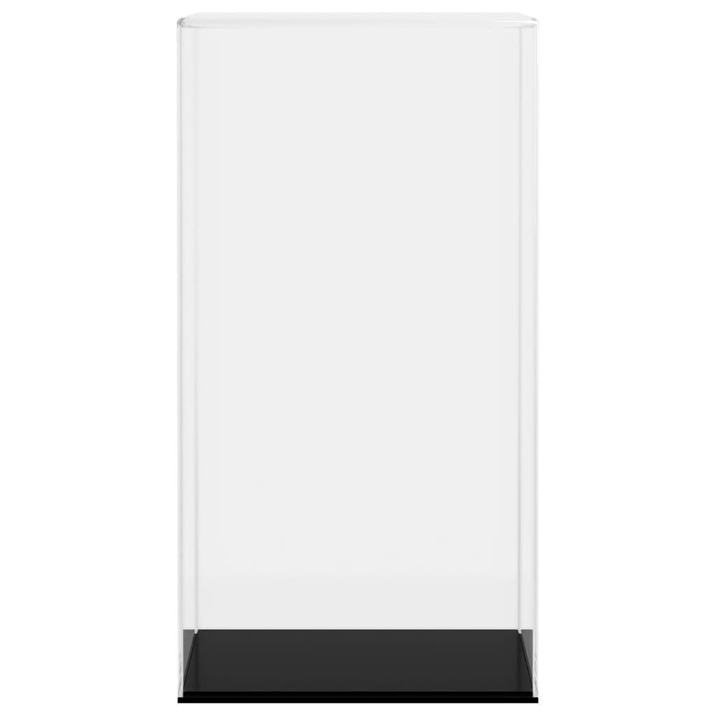 Acryl Vitrine 20x20x38 cm, Transparente Sammelbox für Figuren, Staubschutz Display Box für Sammlerstücke, Modellbau Vitrine mit schwarzem Sockel