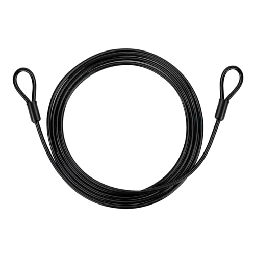 GUNGY Cable de Acero para Bicicleta Candado Bicicleta 2M Largo 4mm Espesor Cable Doble Bucle de Seguridad para Cadena Bicicleta Antirrobo Negro