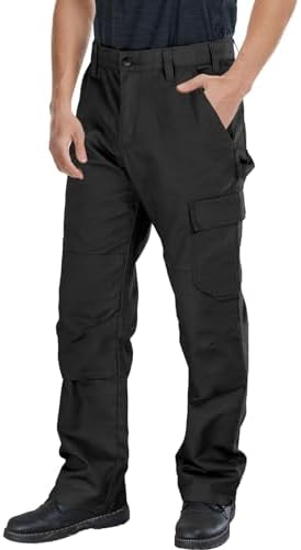 WORK IDEA Men's Double Knee Work Pants Heavy Duty Canvas Cargo Pants