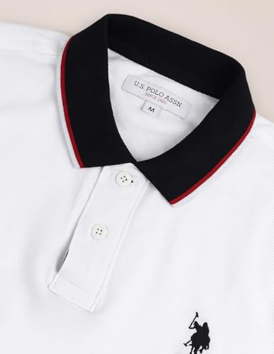 Image of U.S. Polo ASSN. Solid Slim Fit Polo T Shirts for Men - 100% Cotton, Half Sleeve Mens Tshirt