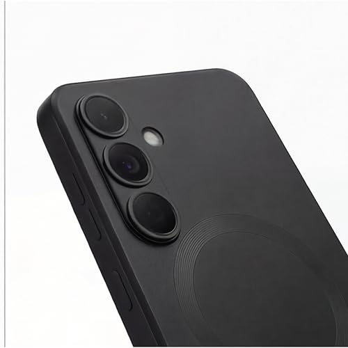 Image of amazon basics Premium Mag-Safe Case for Samsung Galaxy A55 5G | Shockproof & Anti-Scratch Cover | Soft Silicone with Wireless Charging | Camera Lens Guard - Black
