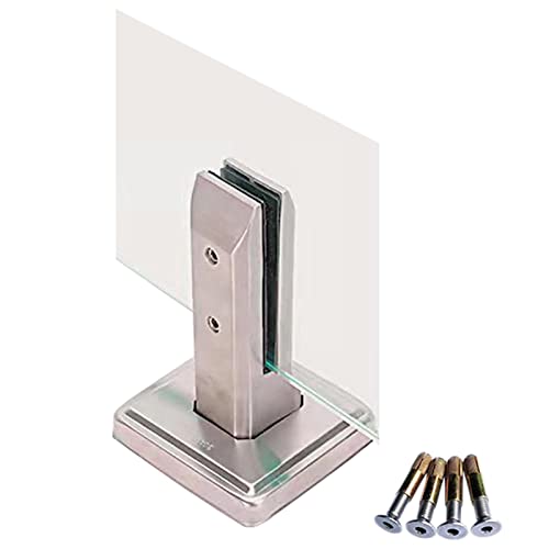 Poste para barandilla vidrio, Abrazaderas de vidrio para 10 12 mm Vidrio, Cuadrado Abrazadera de espiga para barandilla de vidrio, Acero inoxidable Cerca del balcón de la terraza de la piscina Abrazad Cover