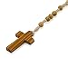 Genuine Olive wood smooth round bead and cord praying Rosary, 14