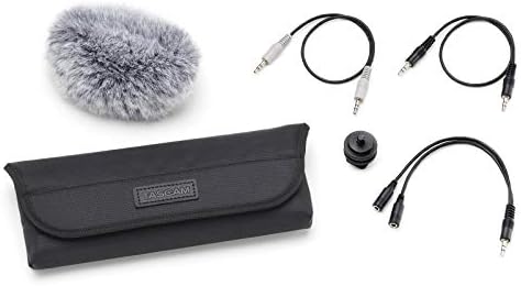 Tascam AK-DR11CMKII Microphone Windscreen, Cold Shoe Mount, I/O cables, Soft Bag,Black image 2