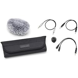 Tascam AK-DR11CMKII Microphone Windscreen, Cold Shoe Mount, I/O cables, Soft Bag,Black