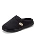 Dearfoams Women's Microfiber Quilted Cuff Velour Clog Black Large US