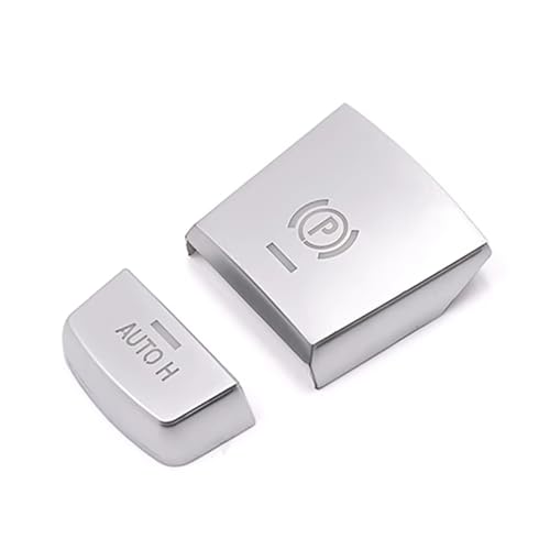 Freno de mano F01 tapa de botón P plateada con superficie antidesgaste para interruptor