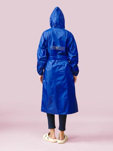 Image of LUX VENUS Solid Long Raincoat for Women