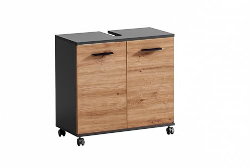 Schildmeyer Palermo Waschbeckenunterschrank 157638, Anthrazit/Artisan Eiche Dekor, 59,8 x 32,6 x 63,4 cm Schildmeyer Palermo Waschbeckenunterschrank 157638, Anthrazit/Artisan Eiche Dekor, 59,8 x 32,6 x 63,4 cm