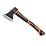 Chopping Axe, 15” Camping Outdoor Hatchet for Wood Splitting and Kindling, Forged Carbon Steel Heat Treated Hand Maul Tool
