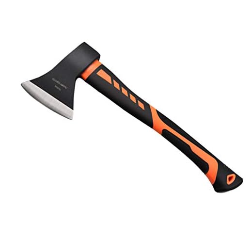 glorousamc Chopping Axe, 15” Camping Outdoor Hatchet for Wood Splitting and Kindling, Forged Carbon Steel Heat Treated Hand Maul Tool
