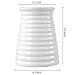 MyGift Modern White Ceramic Flower Vase, Ribbed Design Tabletop Small Vase Decor