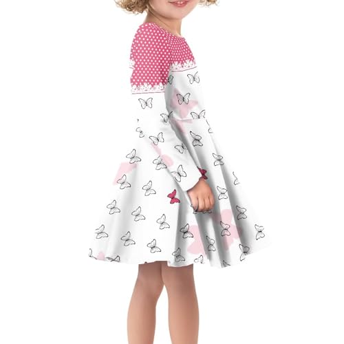 Toddler Girl Long Sleeve Dress 4T-15T A Line Dresses for Girls Maxi Dress4