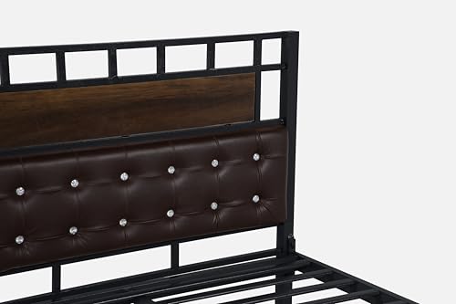 Image of Orvo Metal Single Size Bed Without Storage | Wrought Iron Cot with Headboard & Footboard| Sturdy Powder Coated Platform Bed Single Size Cot for Bedroom, Living Room, (Orvo Black)