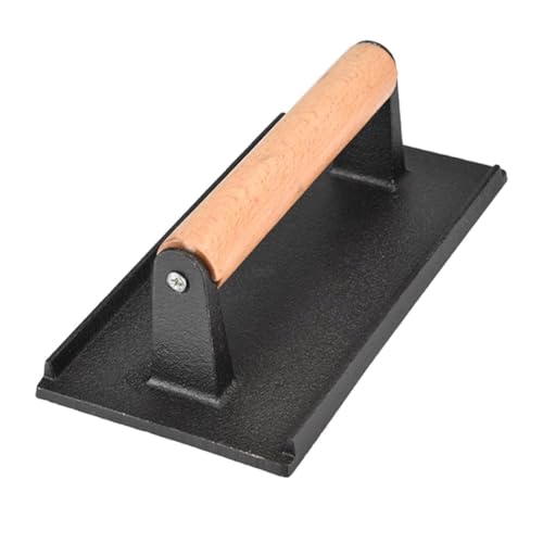 Pressa per Carne Peso per Bistecca Commerciale in ghisa Manico in Legno Griglia per Pancetta Pressa per Hamburger PRO per Griglie Piastre e Piastre