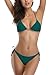 SHEKINI Women's Triangle Bikini Set Halter Sexy Bathing Suits String Low Waisted Two Piece Swimsuit(Valley Green, Medium)