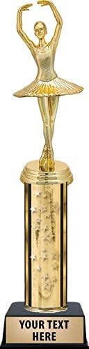 Crown Awards Ballet Female Trophies, Gold Stars Ballet Female Trophy with Custom Engraving Prime