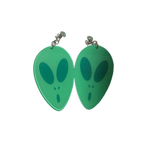 Handmade Green pendant Earrings Ear Clips Studs Cosplay accessory props for Ayase Momo from DAN DA DAN (Ear Studs)