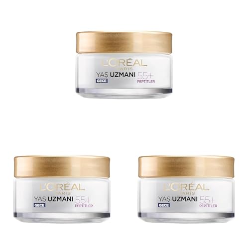 L'Oreal Paris Yaş Uzmanı 55+ Kırışıklık Karşıtı Yenileyici Gece Kremi (3 paketi)