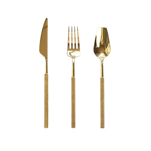 54 Pieces Silverware Set,18/8 stainless steel set for 18,Flatware set Starry Sky Gold/Silver, Fine Silverware set and Dishwasher Safe 01
