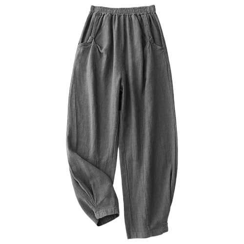 Pantalon en lin pour femme ample et léger, vêtement de loisirs et jogging d'été long