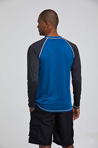 Milankerr Men's Rash Guard Long Sleeve Uv Sun Shirts Upf 50 Swim Tee Blue Gray #TOP5