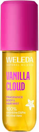 WELEDA Fragrance Body & Hair Mist Vanilla Cloud - Naturkosmetik Bodyspray/Körperspray mit Vanille, Toffee & Zucker Duft erfrischt Haut & Haare (vegan, 95ml)