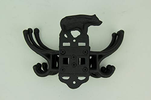 Black Cast Iron Rustic Bear Pivoting Wall Hook #TOP2
