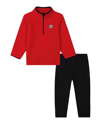 Nautica baby-boys 2pc Polar Fleece 1/2 Zip Jogger Set