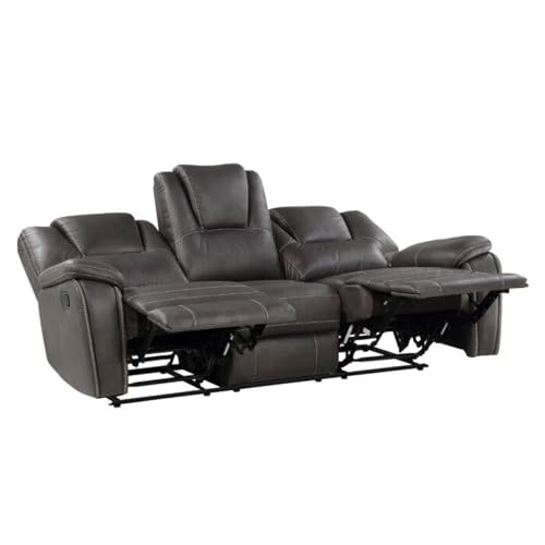 Image of Torque - Alfex 3 Seater Leatherette Manual Recliner | Recliner Sofa /Chair for Living Room, Bedroom, Office | 1 Year Warranty - Grey