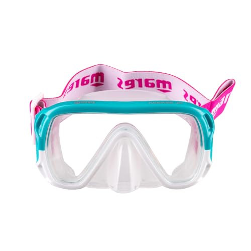 Mares Keewee Jr – Masque de plongée Enfant en Silicone, lentille Unique Verre trempé, Large Champ de Vision, Sangle Tissu Confortable avec Support Tuba