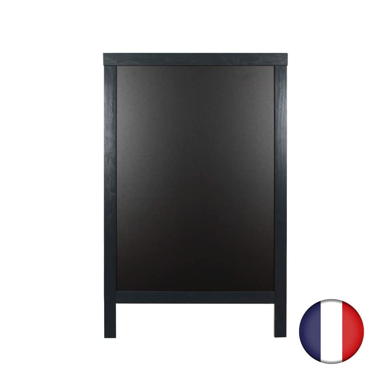 Chevalet stop trottoir avec cadre bois couleur anthracite dimensions 85 x 55 cm