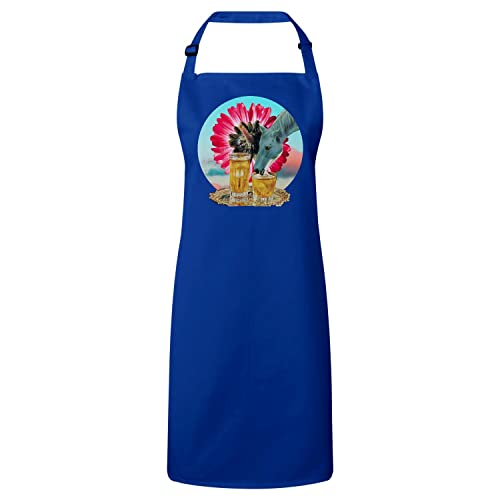 Tablier cuisine bleu cheval alcoolique cadeau anniversaire original humour