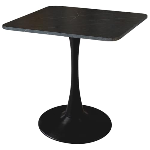 Image of Square Modern Dinning Table 30 inches for 2-4 Bistro Tulip Table with Faux Marble top,Easy Assemble,no Wobble,Stable Sturdy Metal Frame Diameter 30in*H28.74in