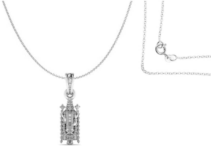 Pendentif Tirupati Bala Ji en argent sterling Mtrolls avec chaîne torsadée et ancre marine