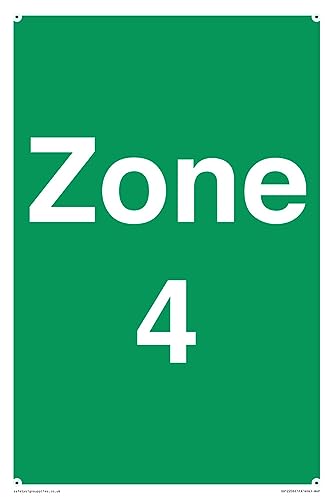 Panneau Zone 4 signalétique haute visibilité 200 x 300 mm A4P