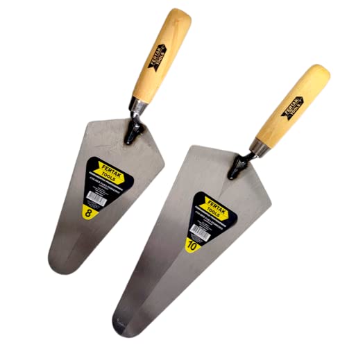 Kit 2 Colher de Pedreiro Canto Reto 8 e 10 Polegadas Reforma Construção