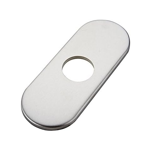 Greenspring 6 Inch Brushed Nickel Sink Hole Cover, 4" Hole Cover Deck Plate, Round Bathroom Faucet Deck Plate, Faucet Escutcheon for Bathroom or Kitchen Vanity Sink Faucet Stainless Steel Cover