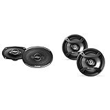 PIONEER 6'x9' 4-Way and 6.5' 2-Way Coaxial Car Speakers Bundle - A-Series Oval and Round Black Car Audio Speakers