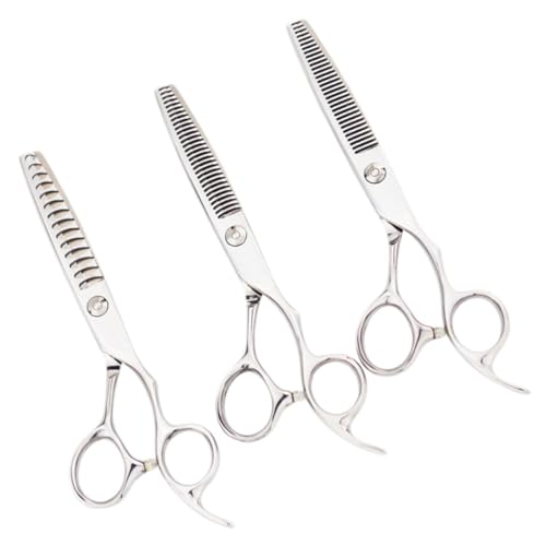 CALLARON 3pcs Professional Stainless Steel Hair Cutting Scissors Ergonomic Barber Shears for Smooth Haircuts for Salon and Home Use Suitable for All Ages