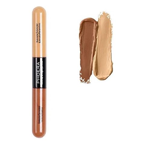 AQUAPURITY PHOERA® Sculpt & Highlight Concealer Contour Foundation Oil Control Face Contour Dual Face Shadow Repair Make Up (103 CARAMEL/VANILA) Cover