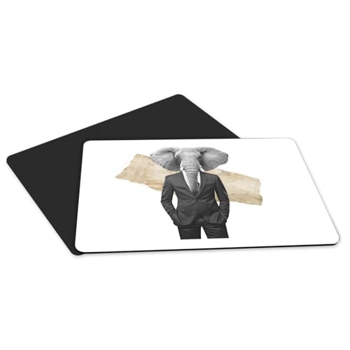 Sets de table antidérapants grand format caoutchouc blanc éléphant art - 5